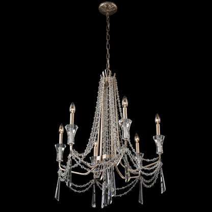 Barcelona 6-Lt Crystal Chandelier - Transcend SilverBy Varaluz