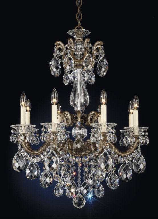 Schonbek 5007-74S 8 Light Crystal Chandelier, Parchment BronzeBy Schonbek