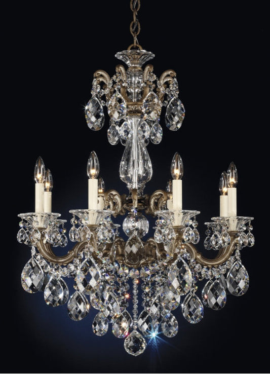Schonbek 5007-74S 8 Light Crystal Chandelier, Parchment BronzeBy Schonbek