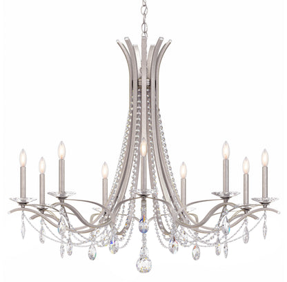 Schonbek Va8339N-48S 9 Light Crystal Chandelier, Antique SilverBy Schonbek