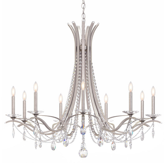 Schonbek Va8339N-48S 9 Light Crystal Chandelier, Antique SilverBy Schonbek