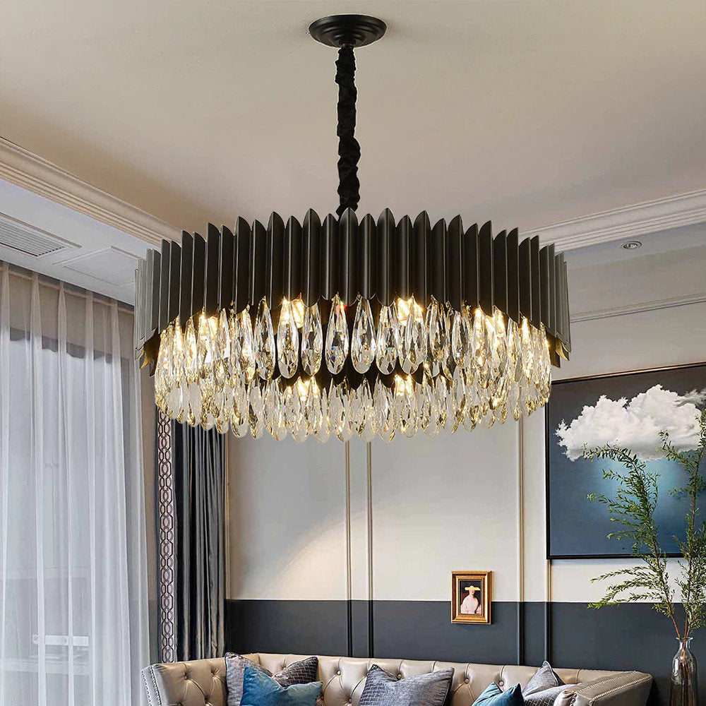Lugano Crystal Chandelier, Diameter 37"By MORSALE