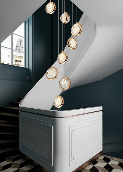 Corniglia | Staircase Crystal Chandelier, 15 LightsBy Miron Demid LLC