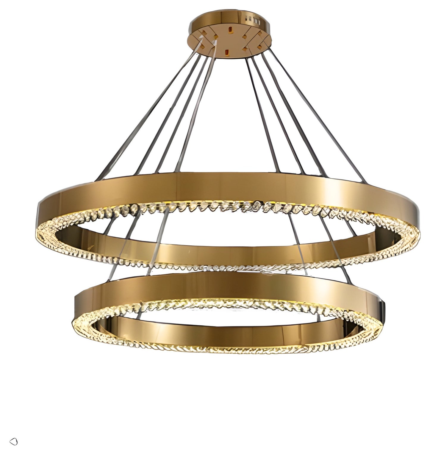 Morges | Gold Crystal Round Chandelier, 31.5*23.6"By Miron Demid LLC