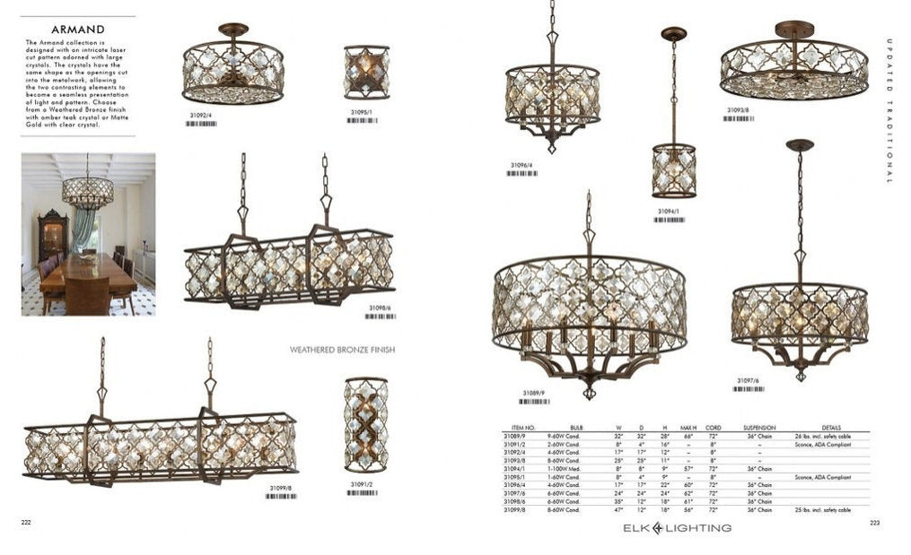 Six Light Chandelier - Chandelier - 2499-BEL-1795215 - Bailey Street HomeBy Bailey Street Home