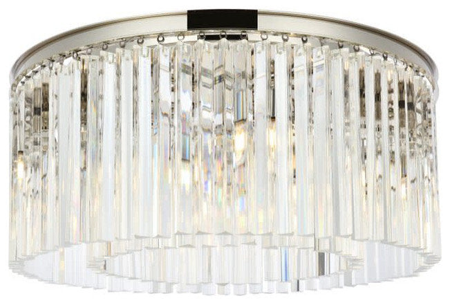 Elegant Lighting 1208F31/RC Sydney 8 Light 32"W Flush Mount Drum - PolishedBy Elegant Furniture & Lighting