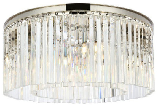 Elegant Lighting 1208F31/RC Sydney 8 Light 32"W Flush Mount Drum - PolishedBy Elegant Furniture & Lighting