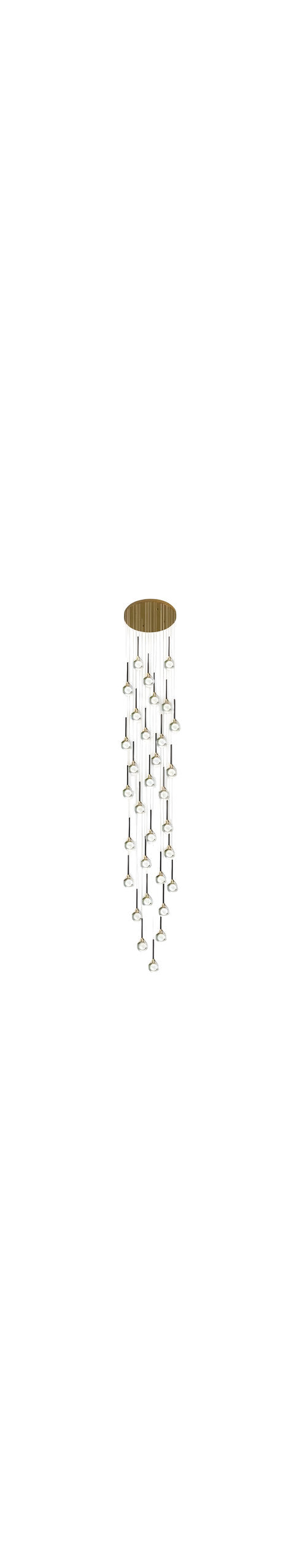 Peillon | Gold Crystal Raindrop Glass Ball Chandelier, 48 Heads, Warm LightBy Miron Demid LLC