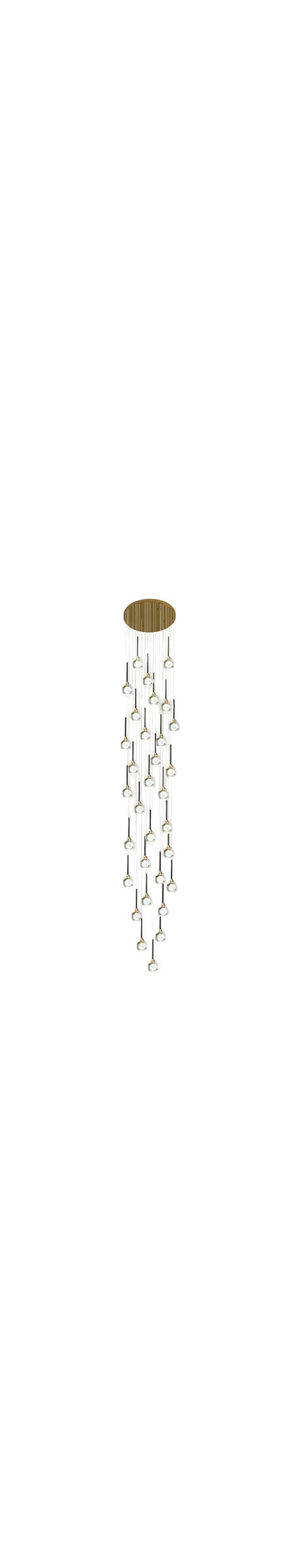 Peillon | Gold Crystal Raindrop Glass Ball Chandelier, 48 Heads, Warm LightBy Miron Demid LLC