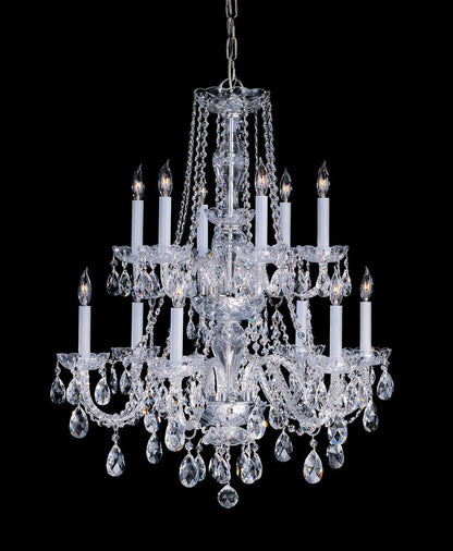 Crystorama 12 Light Swarovski Spectra Crystal Brass Chandelier, Polished BrassBy Crystorama Lighting