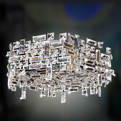 Allegri Vermeer 6 Light 24" Hex Crystal Flush Mount, ChromeBy Allegri Crystal by Kalco Lighting