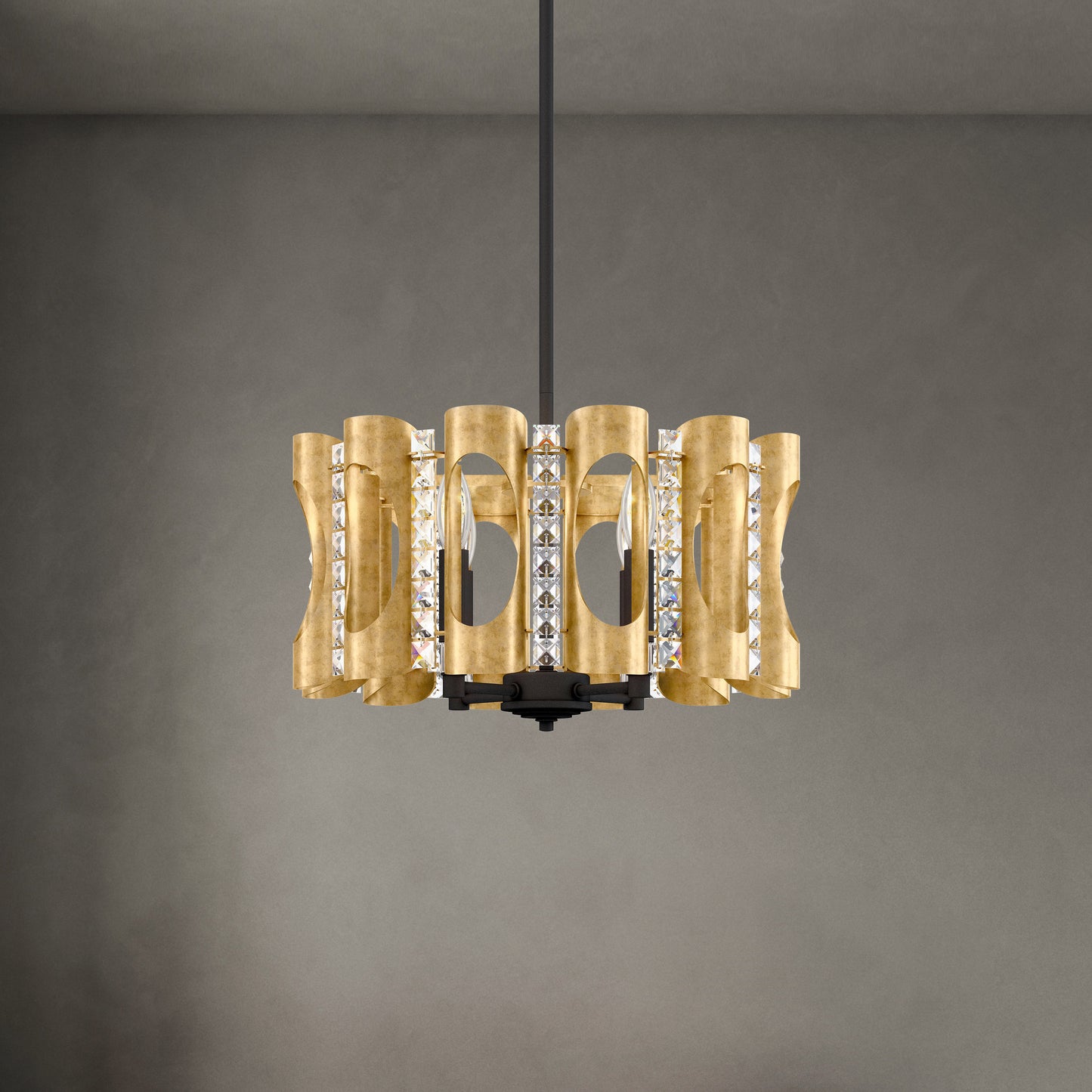 Schonbek Mr1004N-22H 4 Light Crystal Pendant, Heirloom GoldBy Schonbek