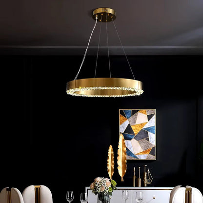 Morges | Gold Crystal Round Chandelier, 31.5*23.6"By Miron Demid LLC