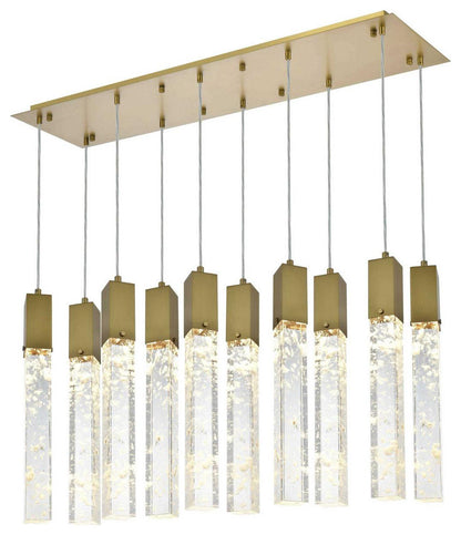 Aurora 10 Light Pendant, Satin GoldBy Elegant Furniture & Lighting