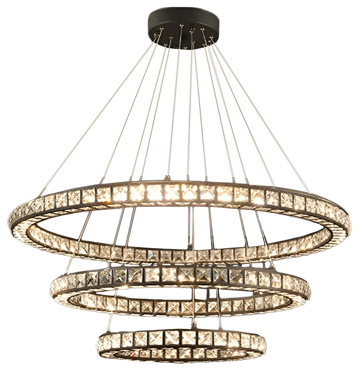 Antwerpen | Ring Gold Crystal Chandelier for Living Room, 17.7*23.6*31.5"By Miron Demid LLC