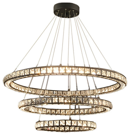 Antwerpen | Ring Gold Crystal Chandelier for Living Room, 17.7*23.6*31.5"By Miron Demid LLC