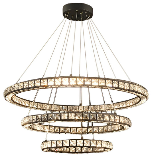 Antwerpen | Ring Gold Crystal Chandelier for Living Room, 17.7*23.6*31.5"By Miron Demid LLC