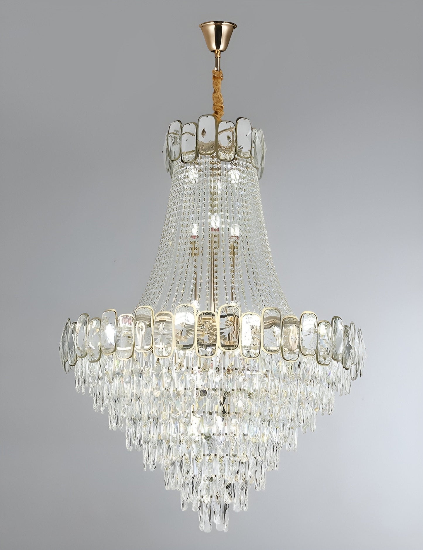 Roure | Large Classic Luxury Staircase Crystal Chandelier, 31.5"By Miron Demid LLC