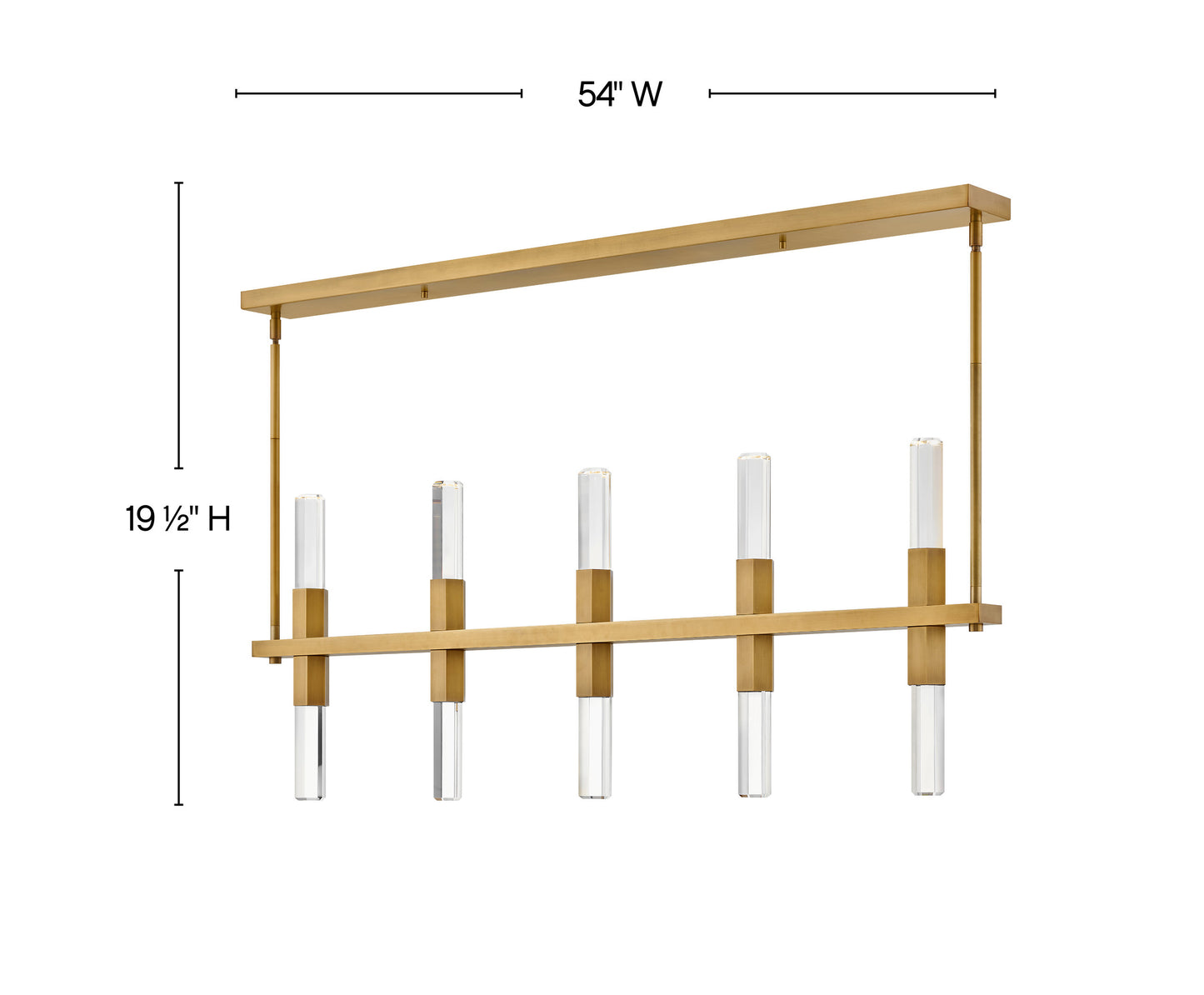 Fredrick Ramond Cecily Large Ten Light Led Linear, Heritage BrassBy Hinkley