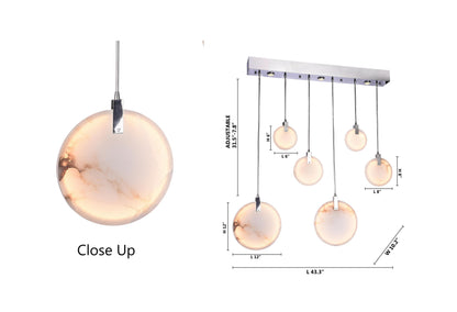 Modern Spanish Marble Linear Chandelier, ChromeBy Design Living