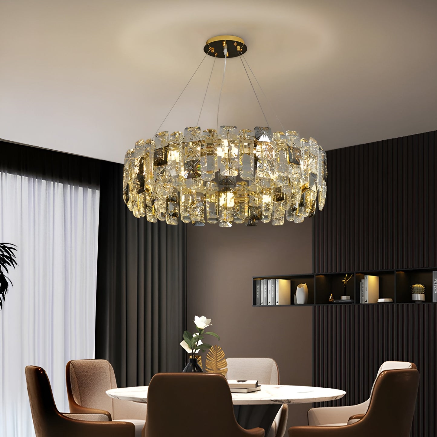 Zambrone | Luxury Round Crystal Chandelier for Living Room, 12bulbsBy Miron Demid LLC