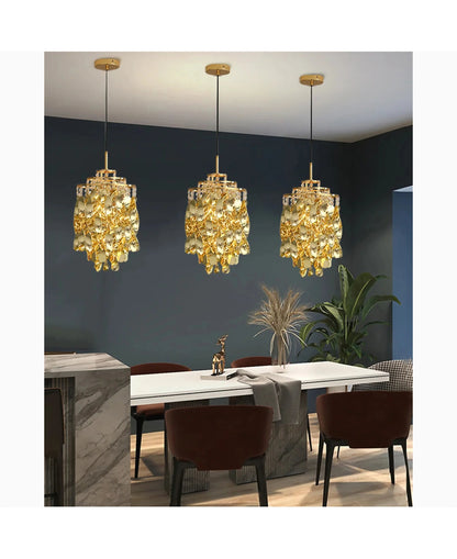 Albiano d'Ivrea Crystal Pendant Chandelier, Chrome, 3 Lights, Warm LightBy Miron Demid LLC