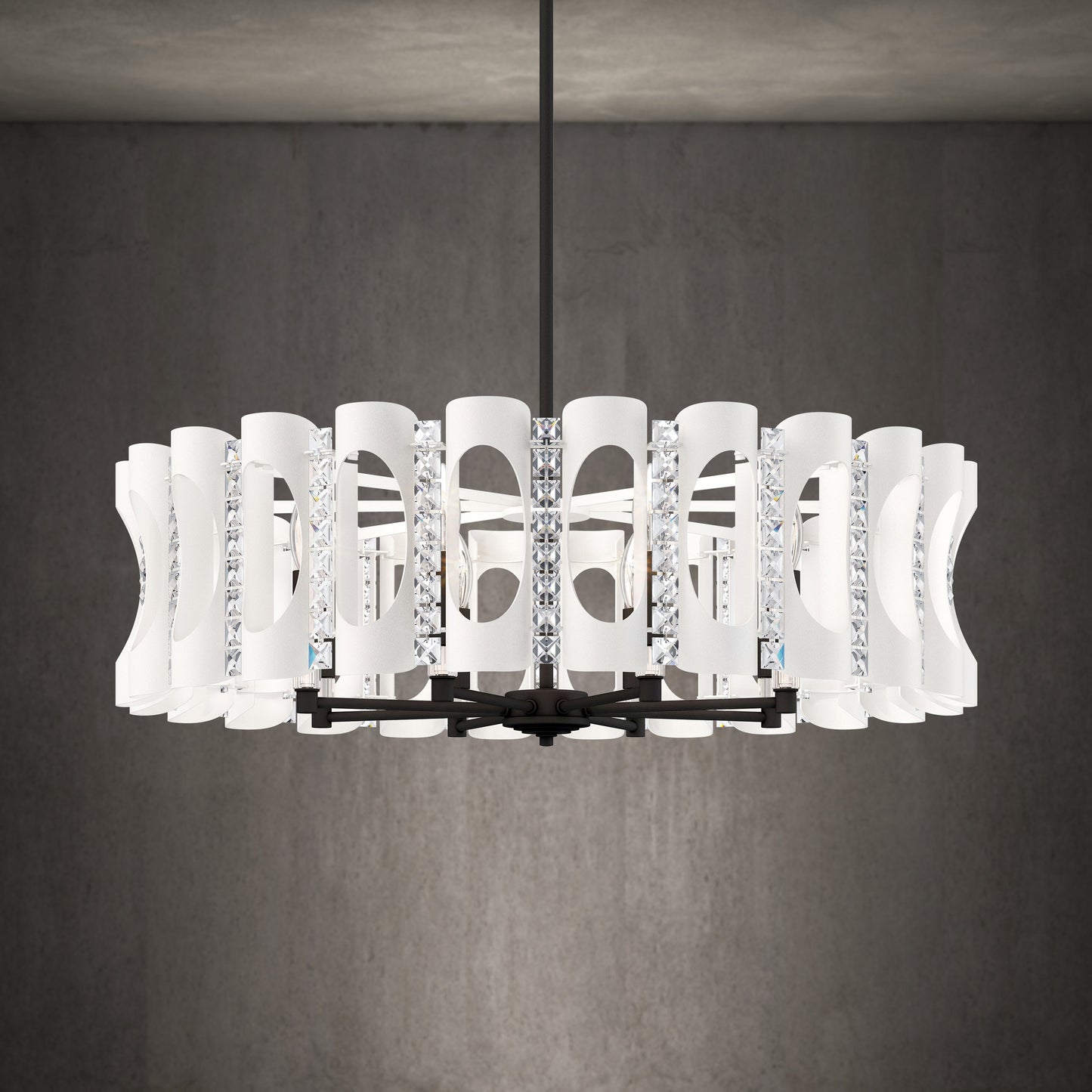Schonbek Mr1008N-Wh1H 8 Light Crystal Pendant, WhiteBy Schonbek