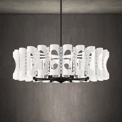 Schonbek Mr1008N-Wh1H 8 Light Crystal Pendant, WhiteBy Schonbek