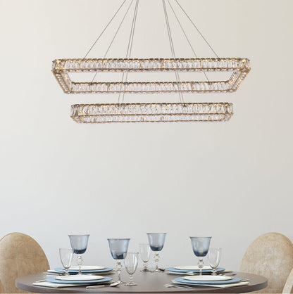 Elegant Lighting 3504G50L2 Monroe 50"W LED Crystal Linear - GoldBy Elegant Furniture & Lighting
