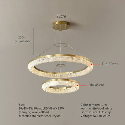 Bergamo Double Ring Crystal ChandelierBy Morsale.com