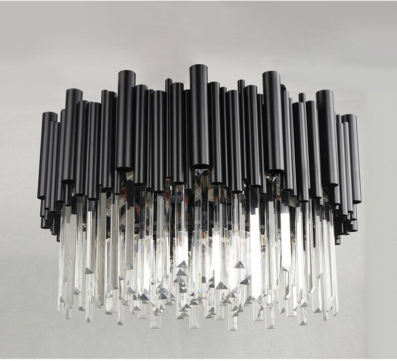Vigo Flush Mount Crystal Chandelier, Diameter 32"By MORSALE
