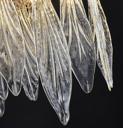 Alpette | Drum Gold Modern Crystal Glass Chandelier For Living room, Dia31.5"By Miron Demid LLC