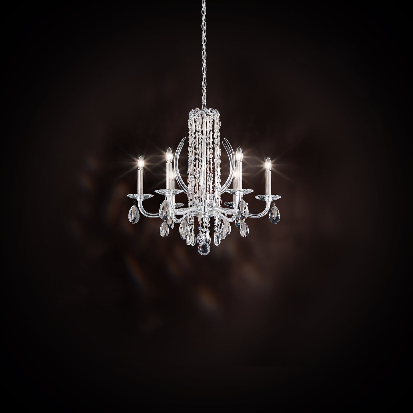 Schonbek Rs8306N-48S 6 Light Crystal Chandelier, Antique SilverBy Schonbek