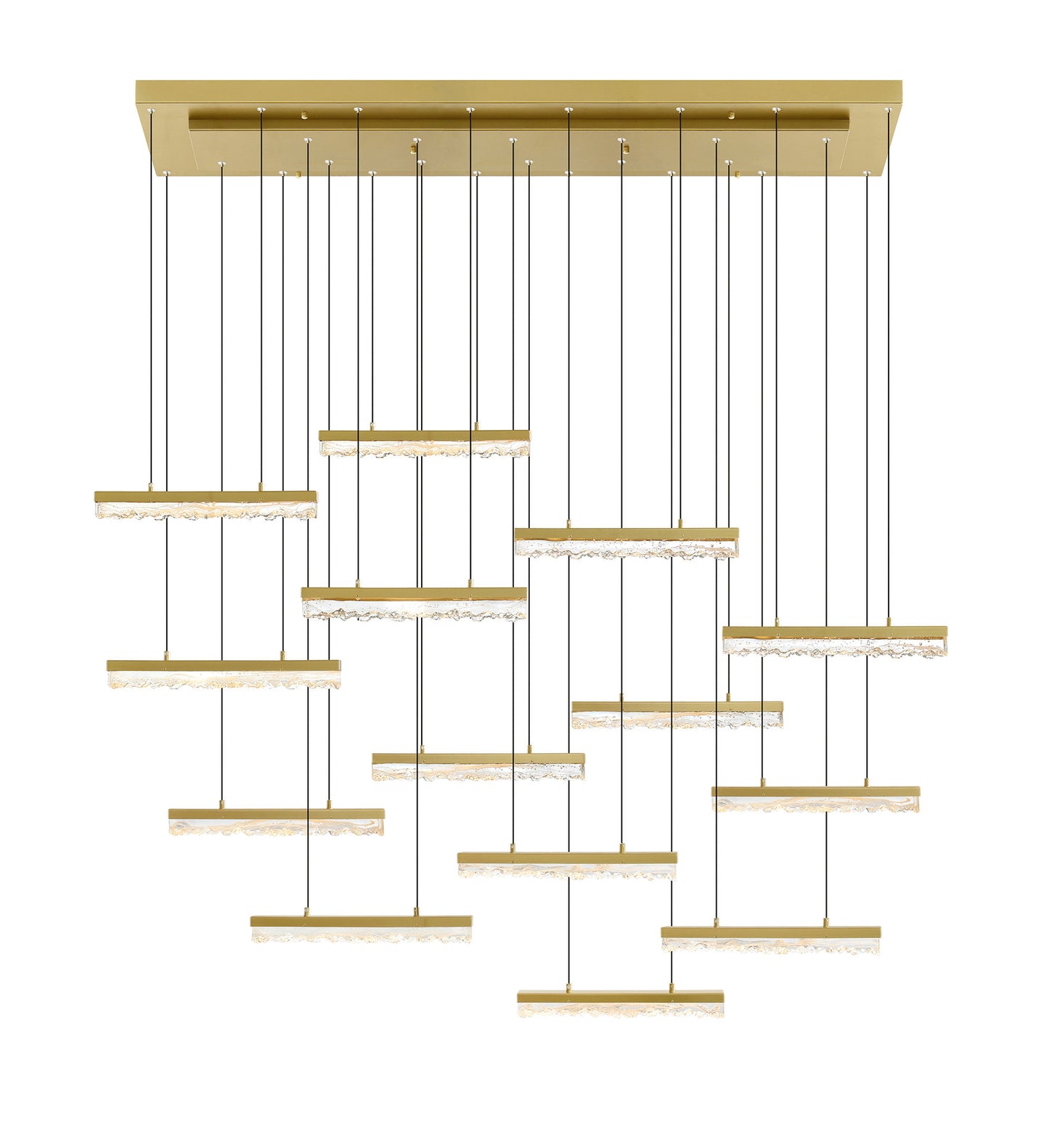 CWI LIGHTING 1588P60-14-624 Stagger Integrated LED Brass ChandelierBy CWI Lighting
