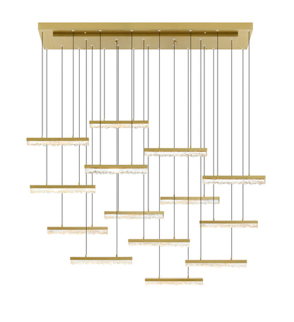 CWI LIGHTING 1588P60-14-624 Stagger Integrated LED Brass ChandelierBy CWI Lighting