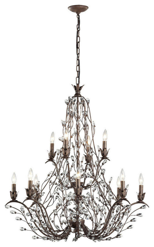 Sagemore 12-Light Chandelier, Bronze RustBy ELK Group International
