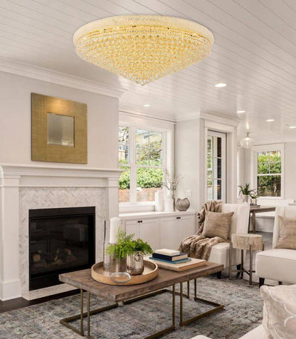 Elegant Lighting Primo 33 Light 48" Flush Mount, GoldBy Elegant Furniture & Lighting