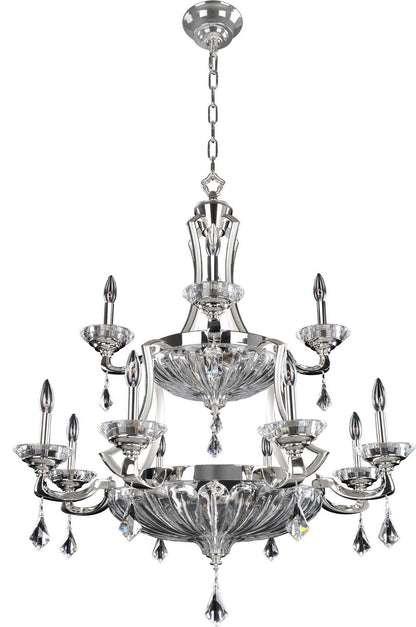 Orecchini Chandelier, Two Tone Silver, 36"By KALCO LIGHTING