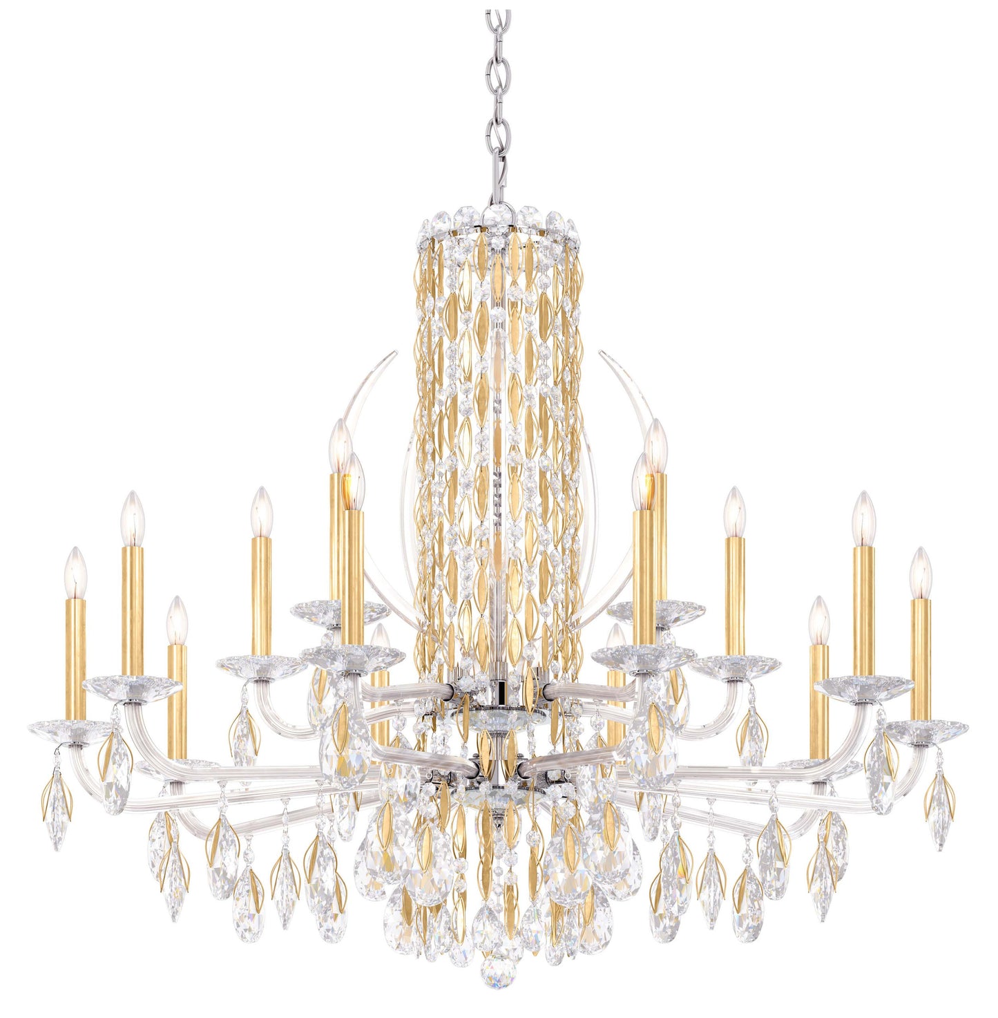 Schonbek Rs8315N-22S 15 Light Crystal Chandelier, Heirloom GoldBy Schonbek