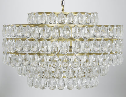 Linden Chandelier, Antique Brass, Metal and CrystalBy Noir