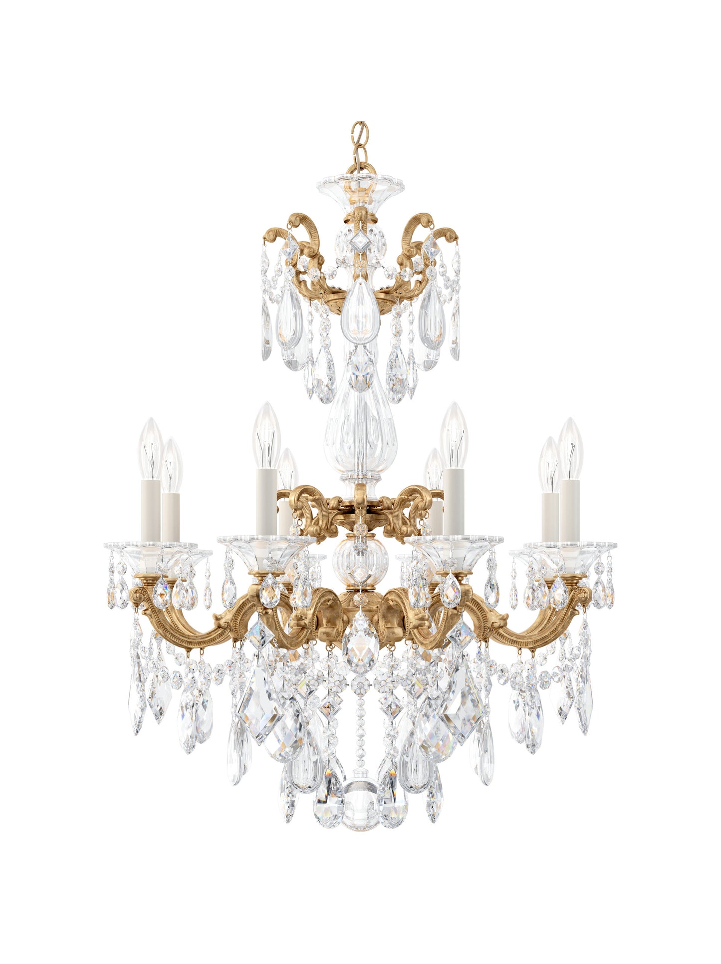 Schonbek 5007-26S 8 Light Crystal Chandelier, French GoldBy Schonbek