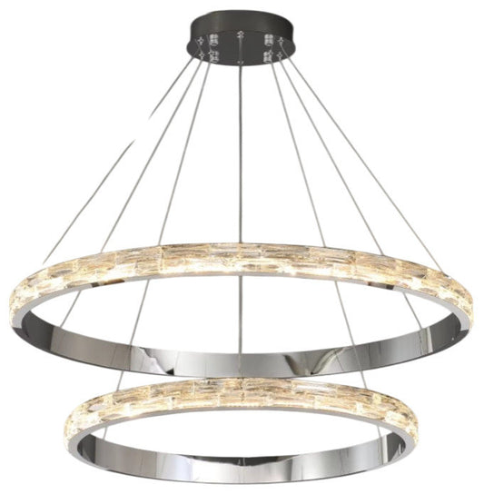 Stella | Postmodern Stainless Steel Pendant Light, Dia31.5+23.6", 2 RingsBy Miron Demid LLC