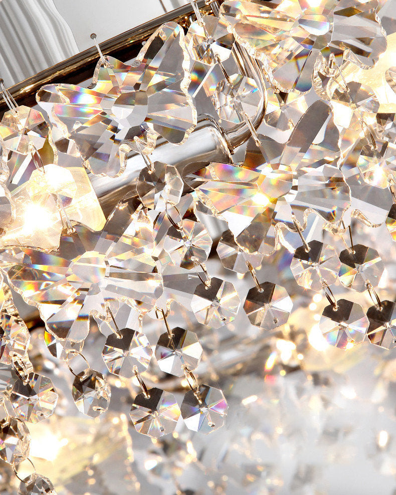 Modern Chrome Crystal LED Chandelier for Dining Room, Kitchen, Dia39.4xh14.1+39.4", 2 Rings, Cool LightBy Miron Demid LLC