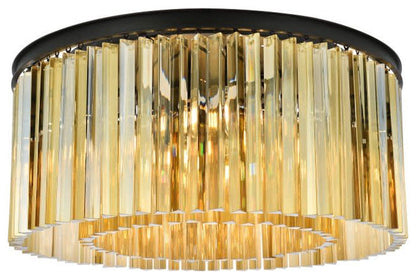 Elegant Lighting 1208F31-GT/RC Sydney 8 Light 32"W Flush Mount - Matte BlackBy Elegant Furniture & Lighting