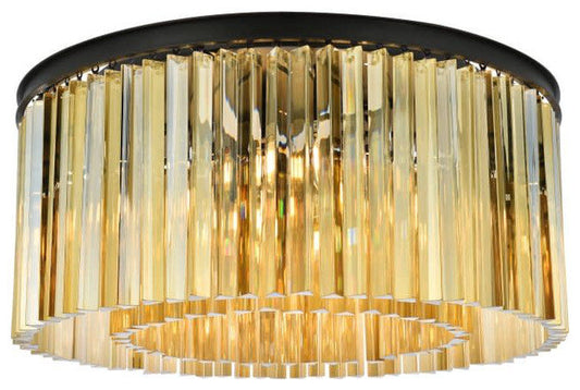 Elegant Lighting 1208F31-GT/RC Sydney 8 Light 32"W Flush Mount - Matte BlackBy Elegant Furniture & Lighting