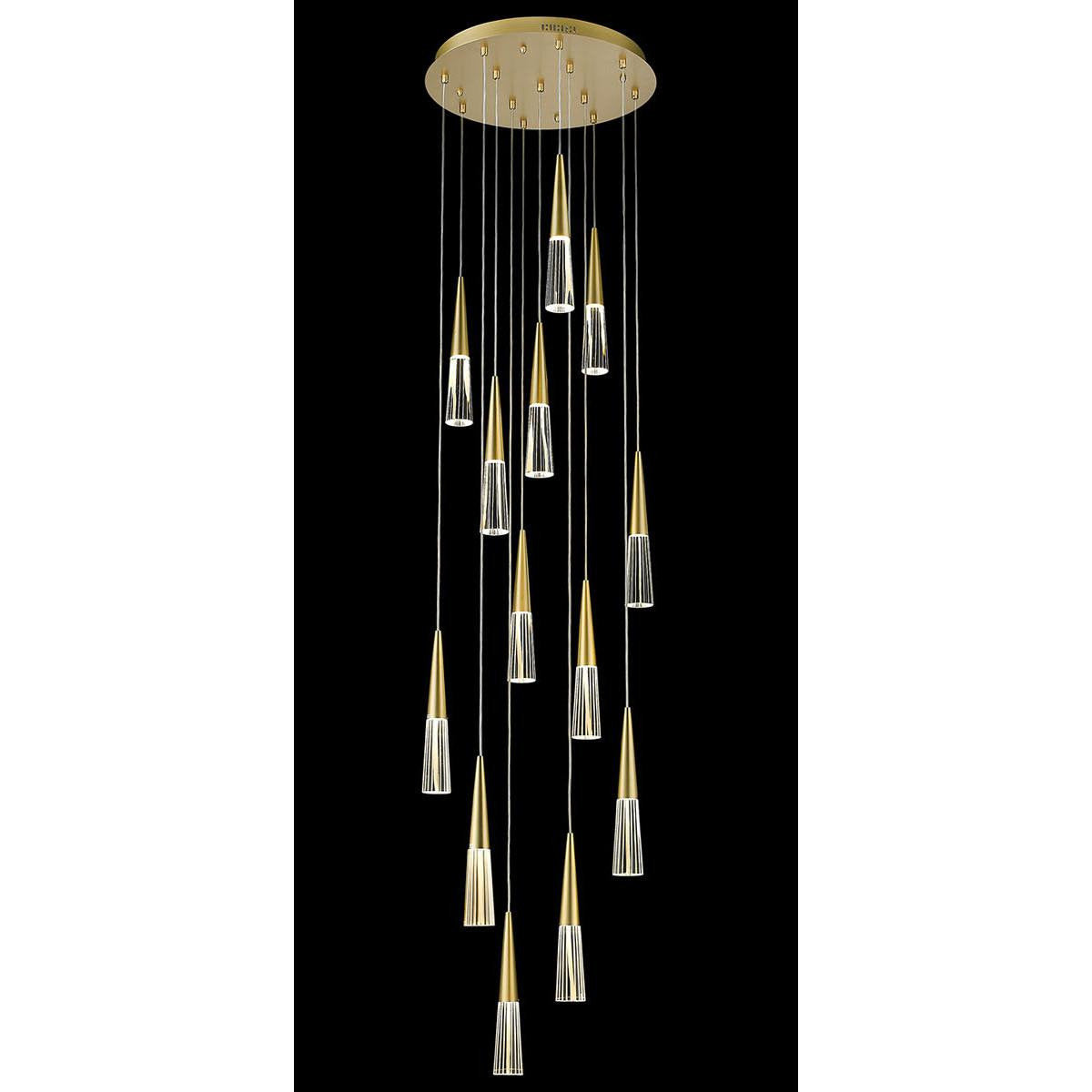 Encino 13 Light Pendant, Brushed BrassBy Avenue Lighting