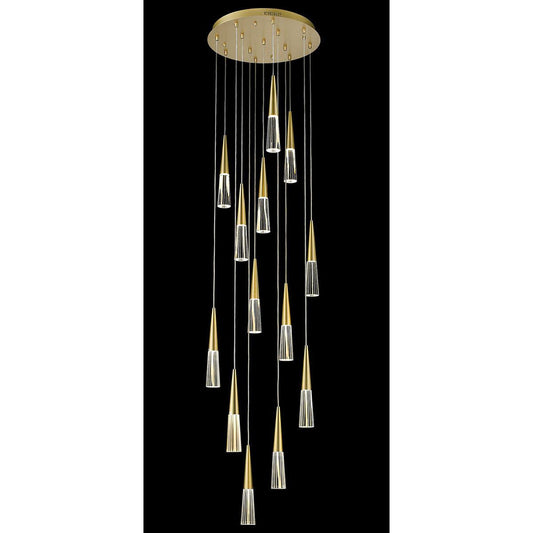Encino 13 Light Pendant, Brushed BrassBy Avenue Lighting