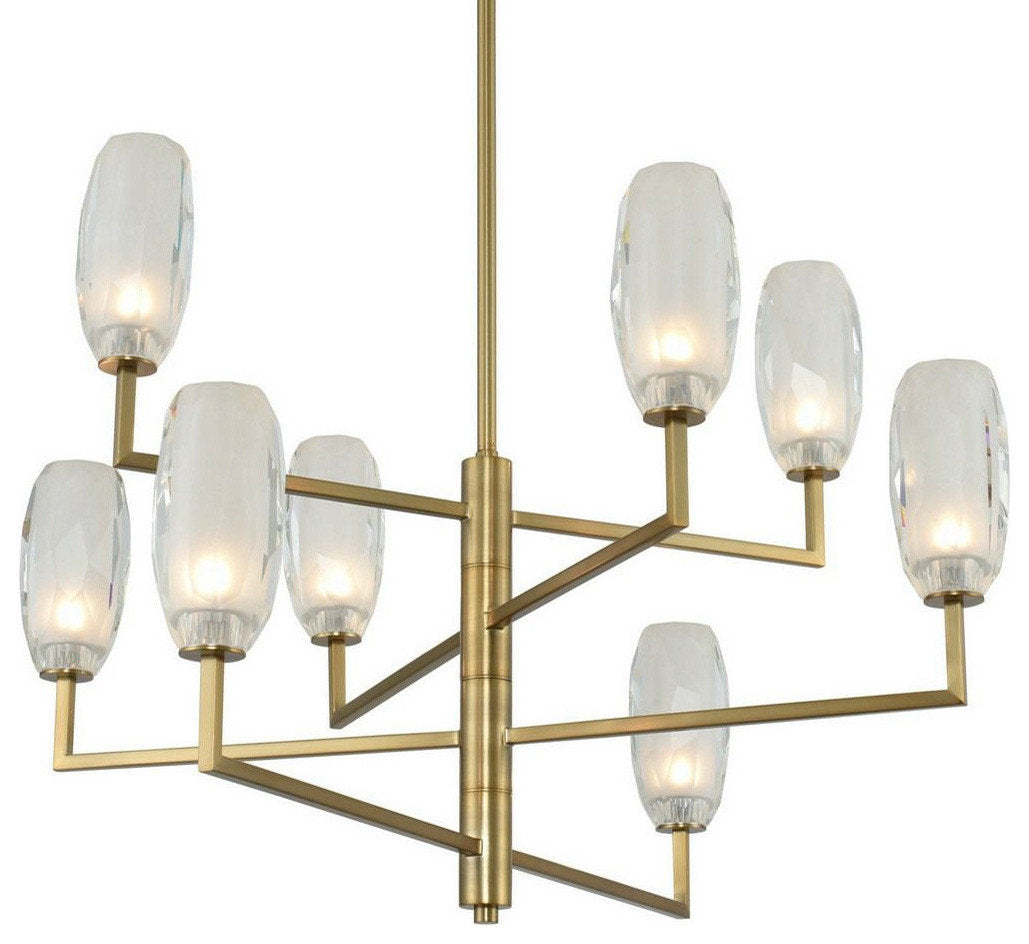 Kalco 511571 June 8 Light 36"W LED Crystal Chandelier - Winter BrassBy KALCO LIGHTING