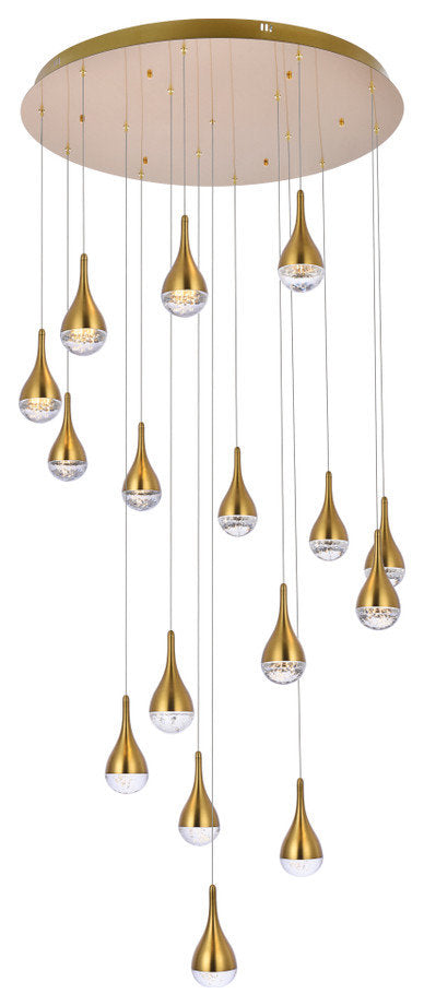 Elegant Lighting Amherst 36" Led Chandelier in Satin GoldBy Elegant Furniture & Lighting