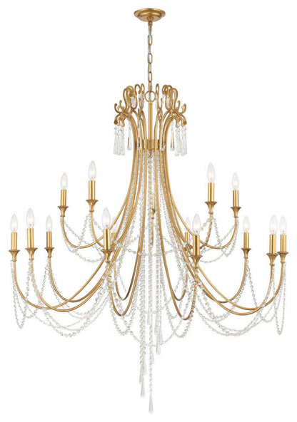Arcadia 15 Light Antique Gold ChandelierBy Crystorama Lighting
